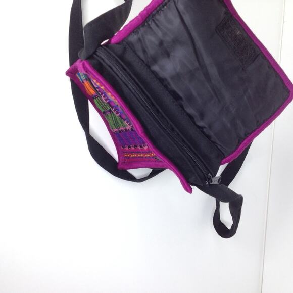 Native Colorblock Fabric Rainbow Crossbody Padded Pouch Stripe Shoulder Bag - Picture 8 of 8